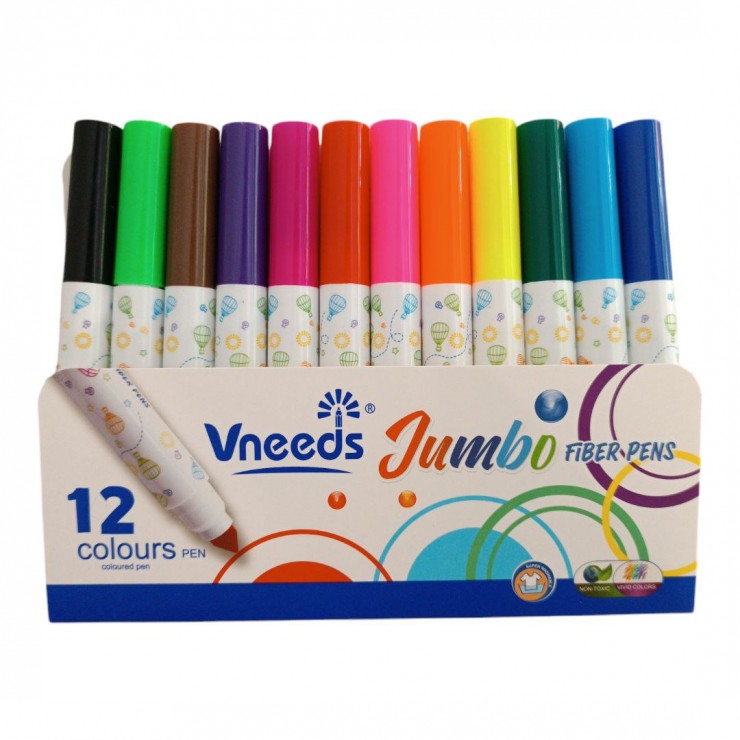 Фломастеры 12 шт Jumbo Vneeds