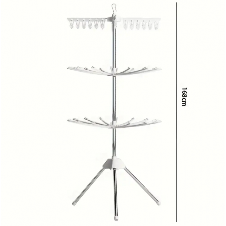 Вешалка-сушилка для одежды вертикальная, 3-х уровневая