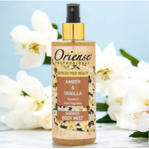 Мист для тела Amber&Vanila Oriense 250ml/ Спрей для тела с шиммером