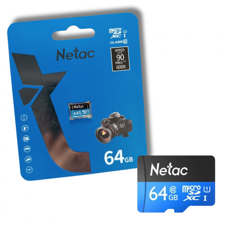 Карта памяти P500 Netac MicroSDHC 64 GB